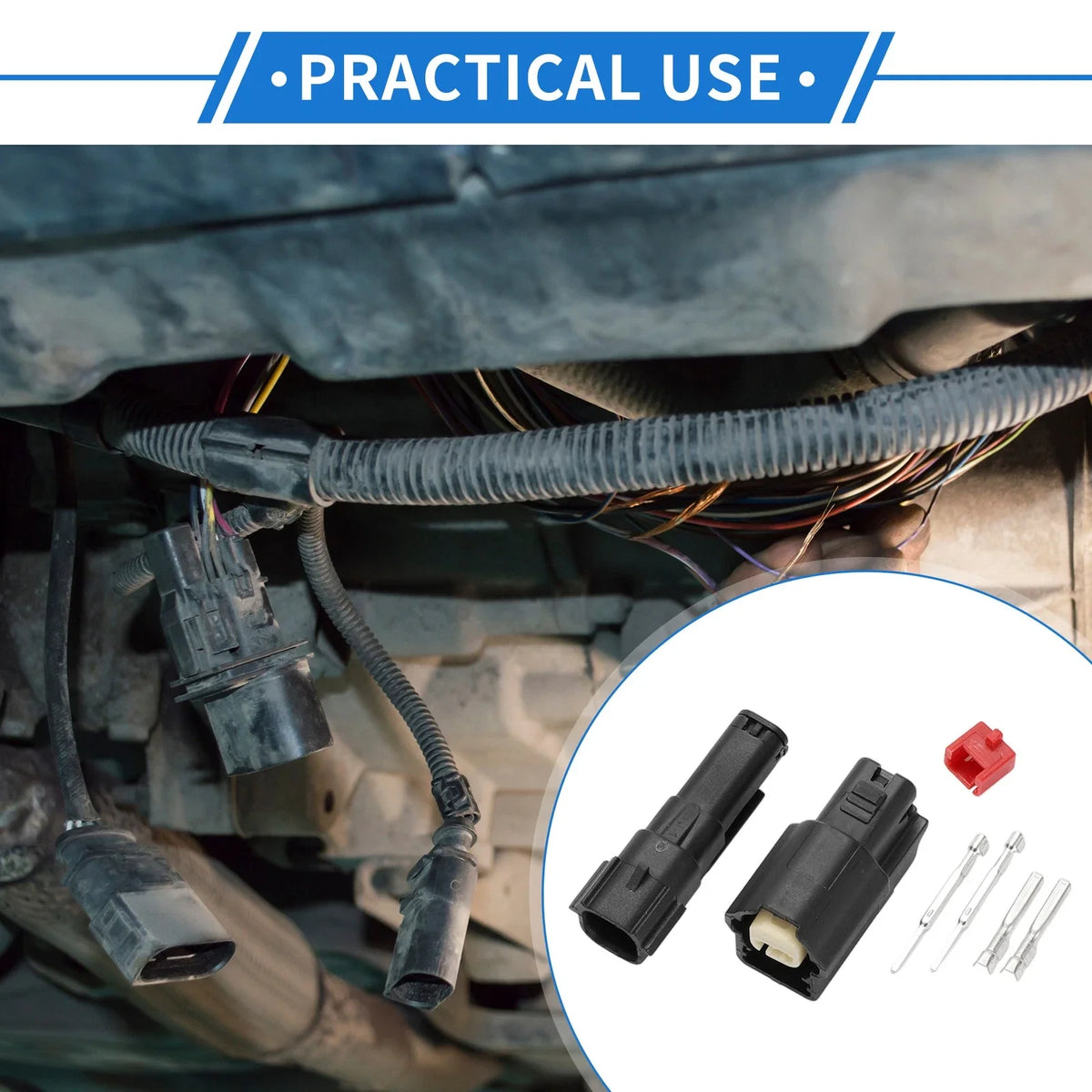 2 Pin Front Bumper Probe Sensor Connector Plug for Mazda 
