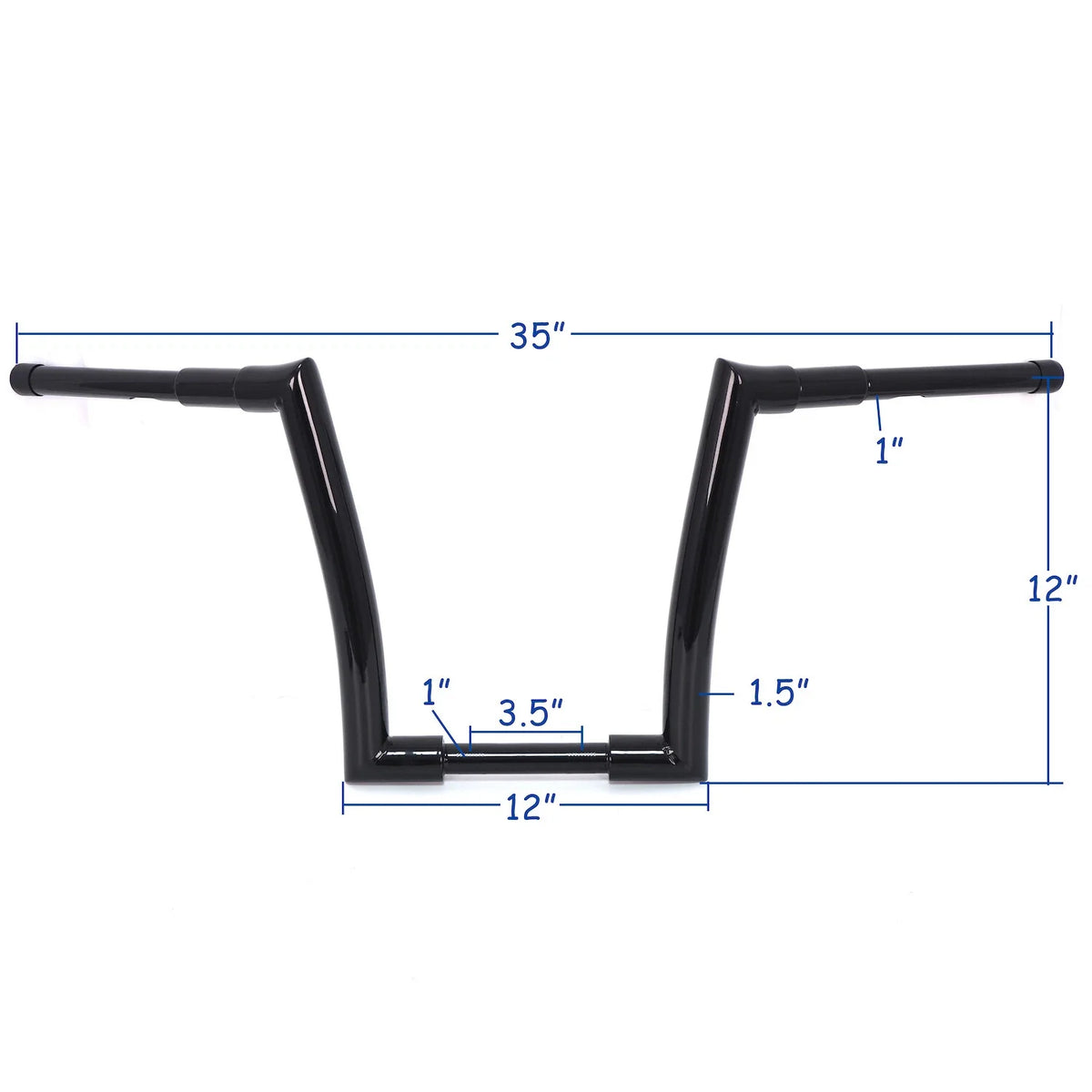 12" Black Ape Hanger Handlebar for Harley FLD (2012–2016), FXDB (2013–2017), FXDLS (2016–2017), FLS (2000–2017)