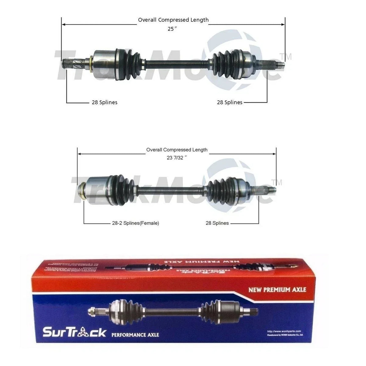 Surtrack Front CV Axle Shaft Kit for Mazda 3 (2007–2008)