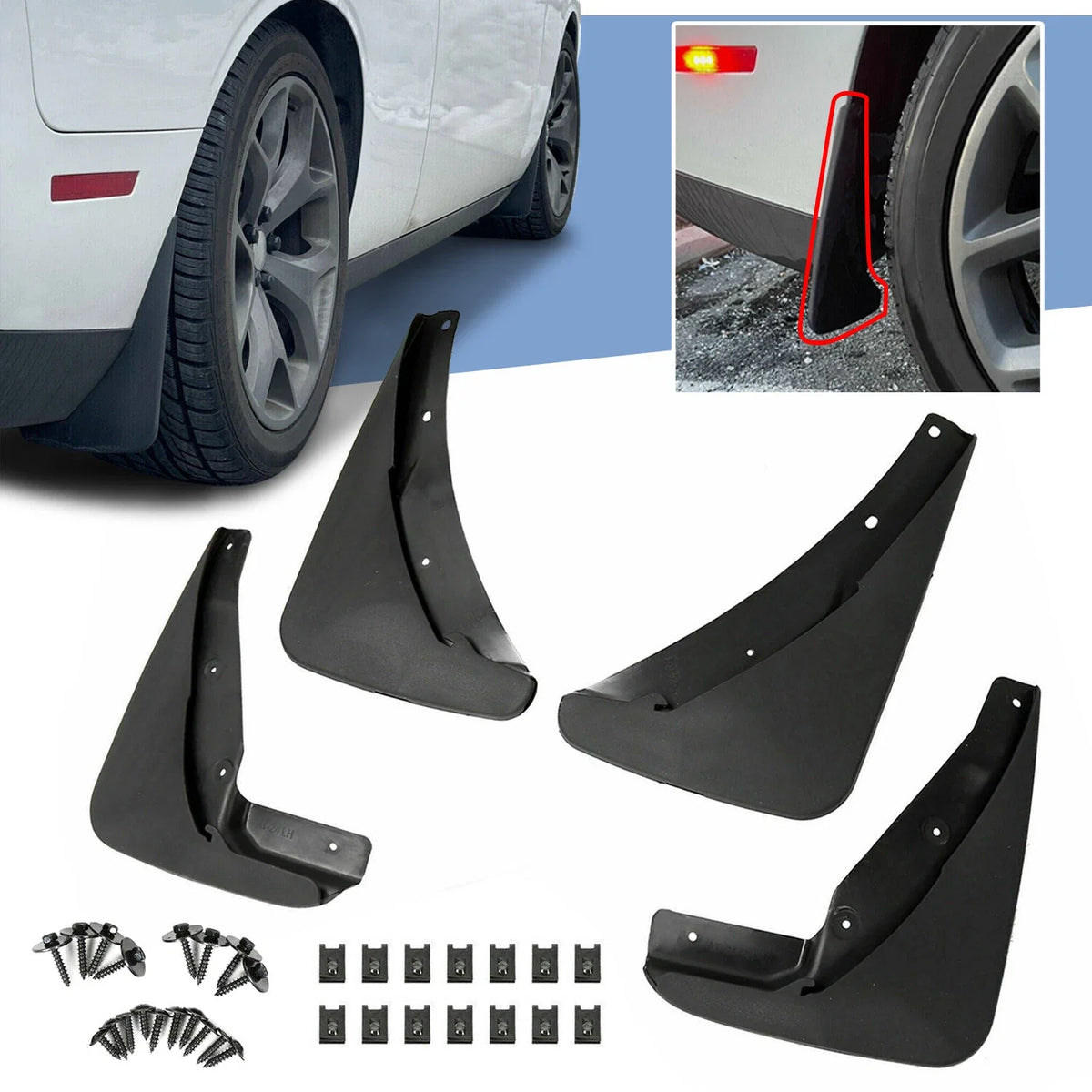 Mud Flaps Guards Set for 2015-2023 Dodge Challenger