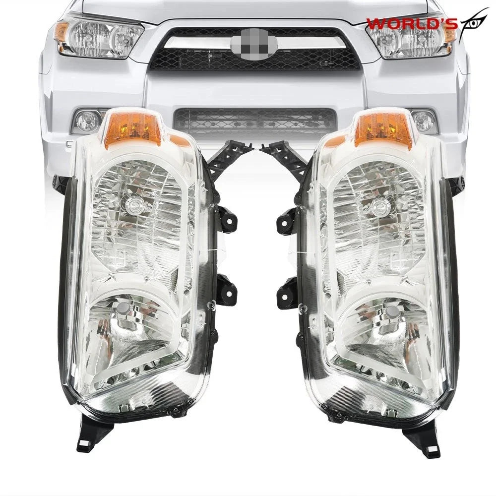 Set of 2 Headlight Headlamps for Toyota 4Runner (2010–2013) Chrome Halogen