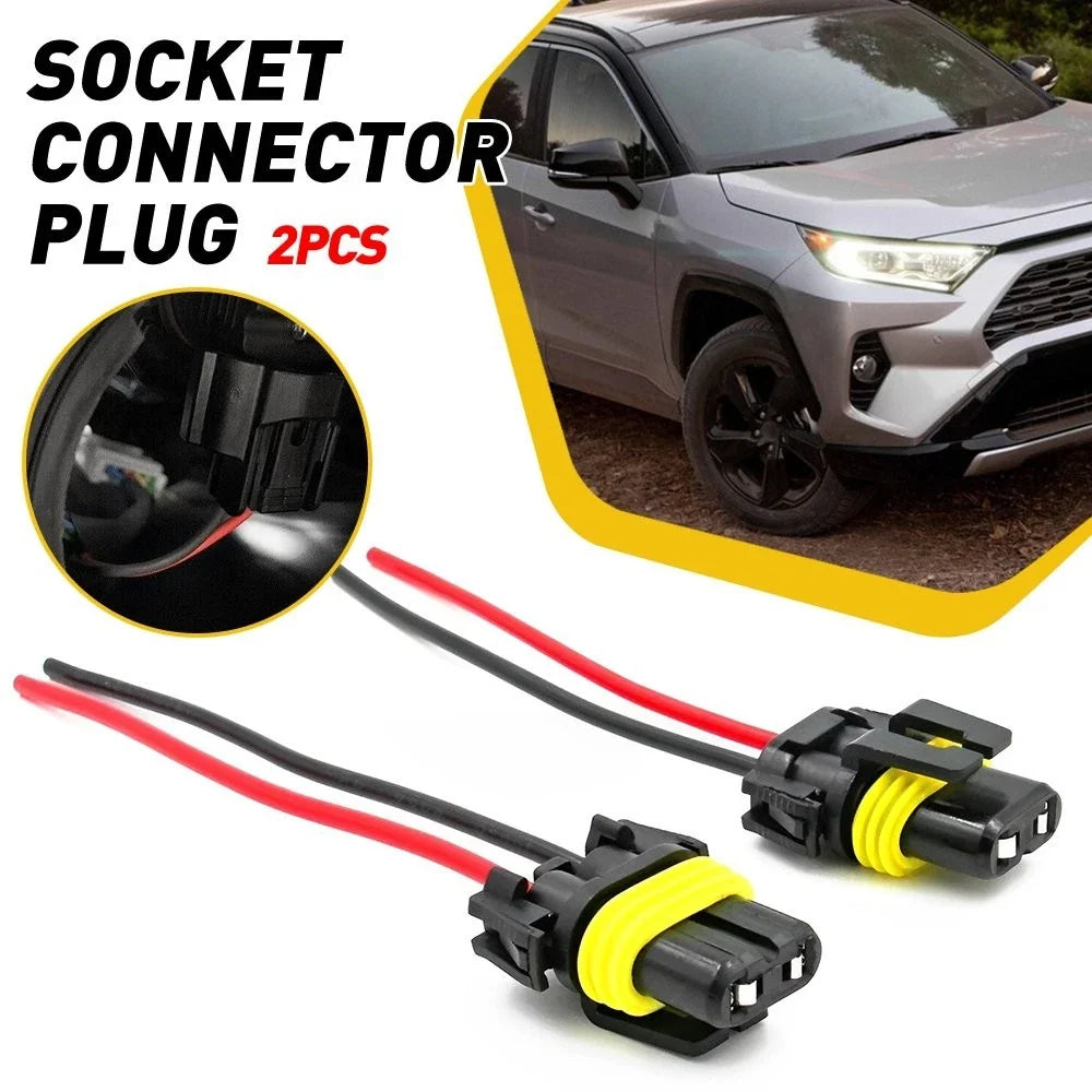 2X Pigtail Connector Plug Wiring Harness Socket Kit for H11B to H11