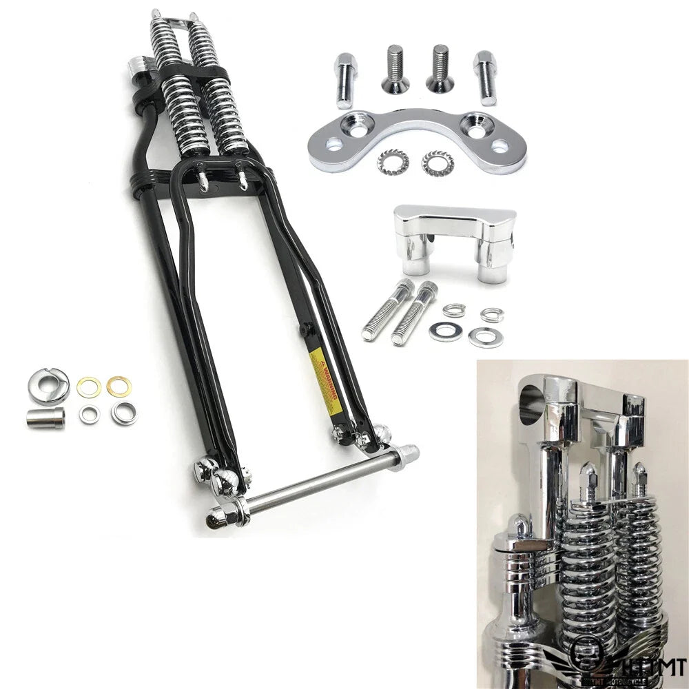 18" Front End Springer with 2" Riser & Handlebar Adapter for Custom Harley