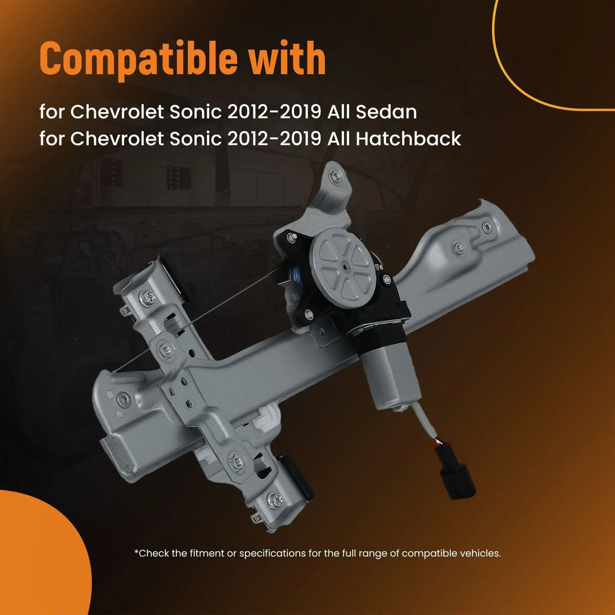 Front Window Regulator Assembly w/ Motor for 2012-2019 Chevrolet Sonic