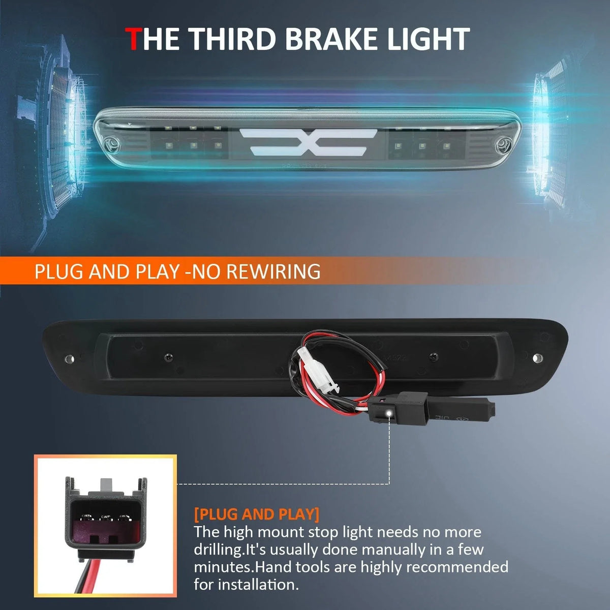 2004-2012 3rd Brake Light for Chevy Colorado GMC Canyon Black Housing