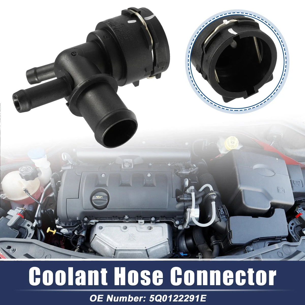 Radiator Coolant Hose Flange Connector 5Q0122291E for Volkswagen Golf MK7 (2012–2020)