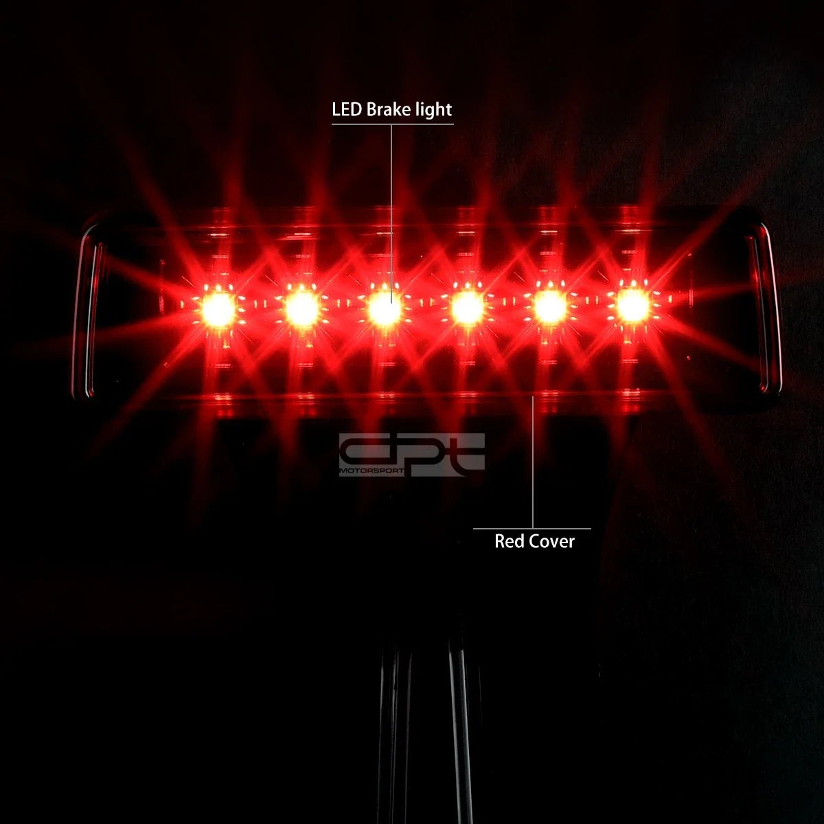 LED Rear Third Brake Light for Jeep Wrangler (2007–2017) Red Housing