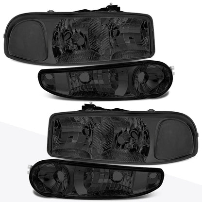 Headlight Set + Bumper Lamps for GMC Sierra/Yukon Denali (2001–2007)