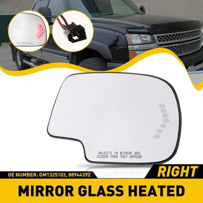 Heated Mirror Glass for Chevy GMC Cadillac with Turn Signal 2003-2007
