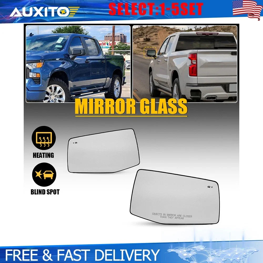 2X Heated Blind Spot Mirror Glass for Chevy Silverado Sierra (2002–2010)