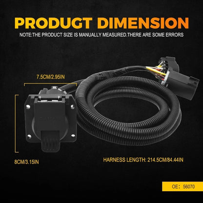 7 Pin Trailer Wiring Harness Kit for Ford F150-550, Sierra, Silverado, Dodge RAM