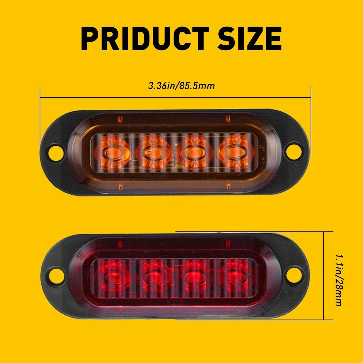 16PCS Side Marker LED Lights for Boat, Van, Truck, RV Trailer