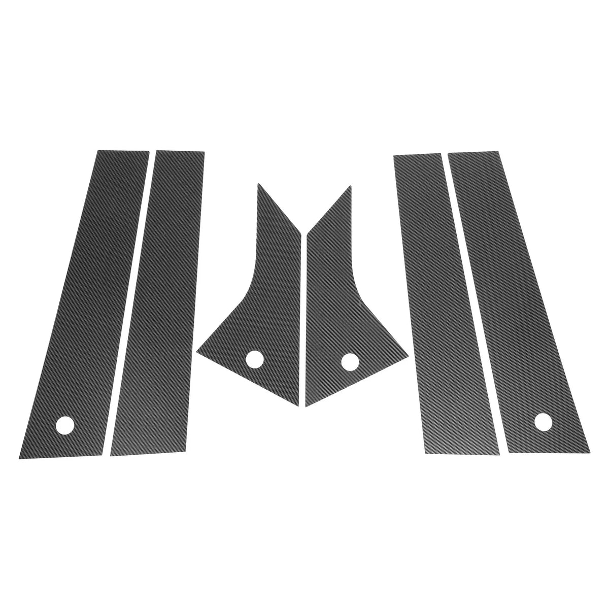 Set of 6 Door Pillar Window Trim for Ford Mach-E (2020–2023) Carbon Fiber