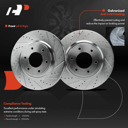 Front Brake Rotors (Drilled) for 2007-2014 Nissan Armada