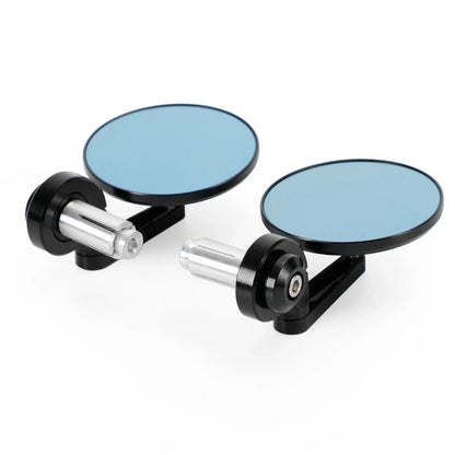 Pair Rear View Round Bar End Mirrors for Universal 7/8"-1" Handlebars