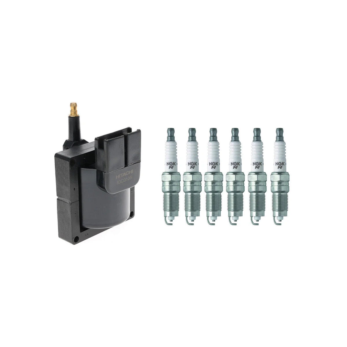 Hitachi Ignition Coil & NGK Spark Plug Kit for Thunderbird 3.8 (1983–1997)