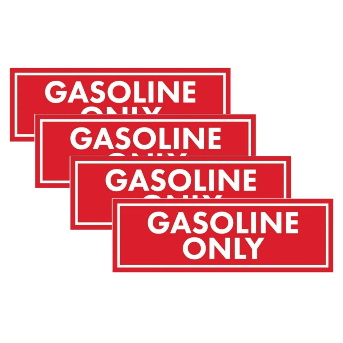 Clear Identification Stickers for Gasoline Only - 4 Pack