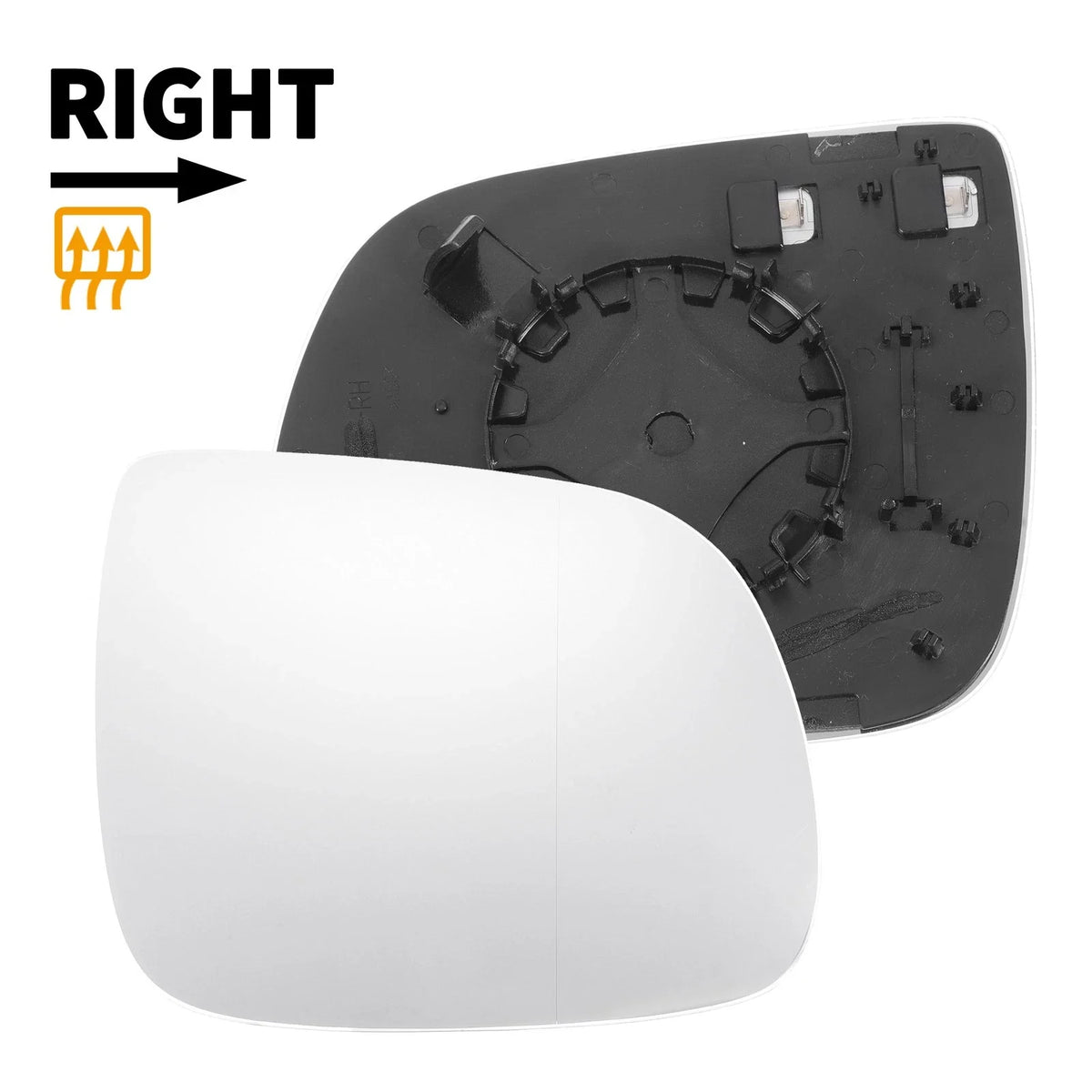 Right Side Heated White Mirror Glass for Audi Q5 (2008–2016)