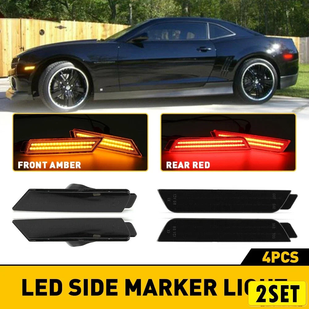 Smoked Side Marker Lights Set for 2010-2015 Chevrolet Camaro