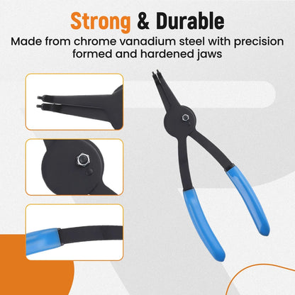 Snap Ring Pliers Set 12 PC - Fixed Tip 0° 45° 90°