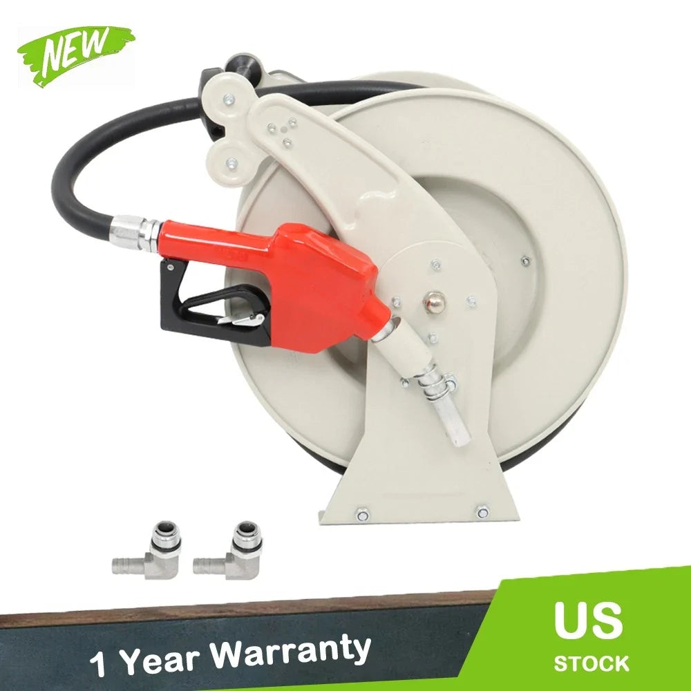 Retractable Fuel Hose Reel for Diesel Refueling (3/4" x 50')