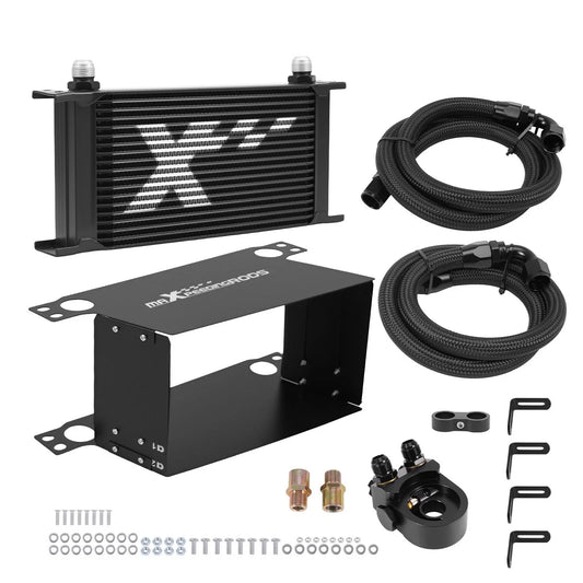 Transmission Engine Oil Cooler Universal 10AN Aluminum w/ Filter Adapter