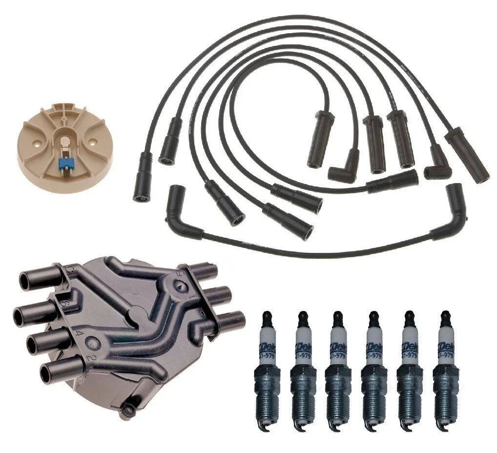 ACDelco Ignition Kit: Distributor Rotor, Cap, Wires & Spark Plugs for GMC Chevrolet