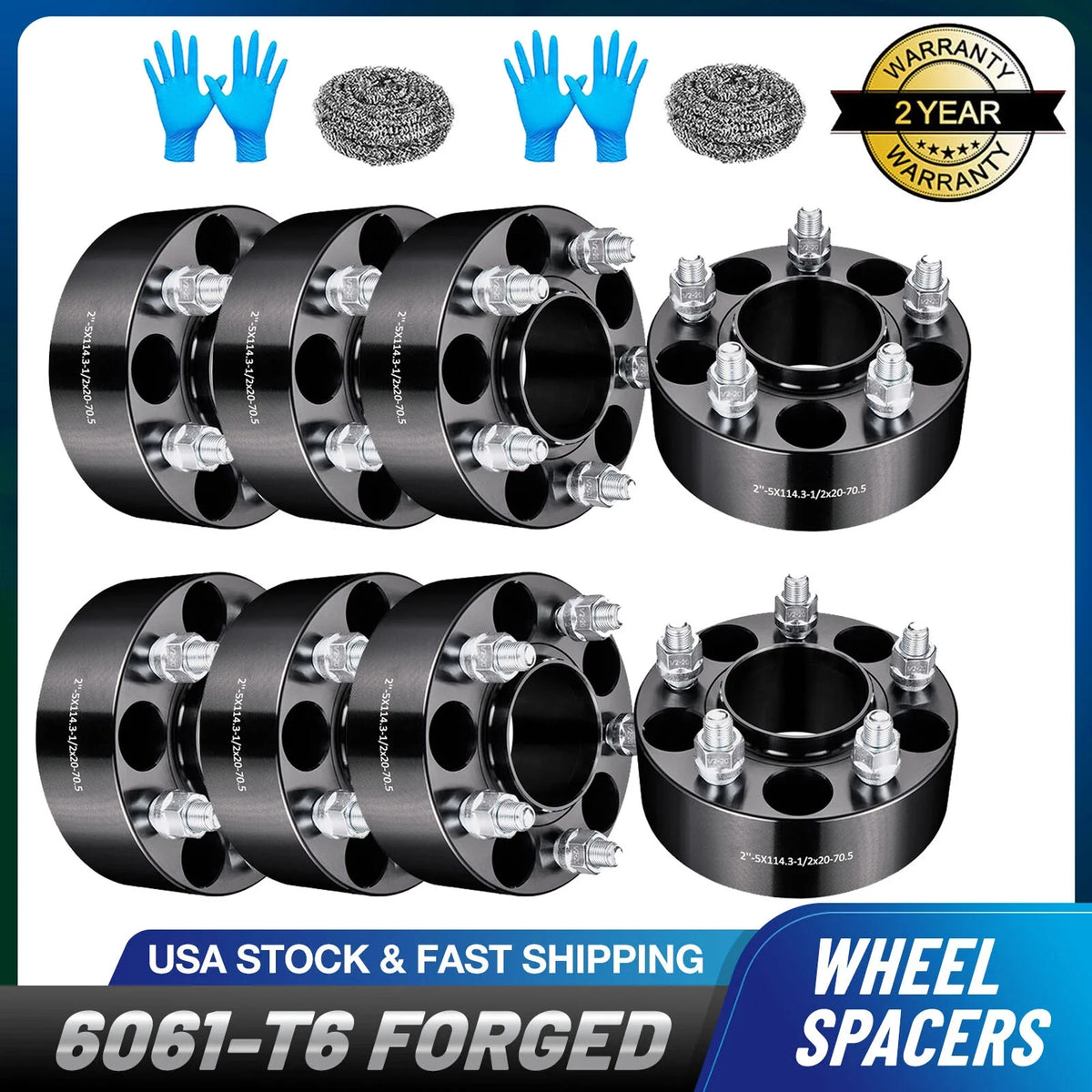 Set of 8 Hub Centric Wheel Spacers for Ford Mustang Ranger Explorer