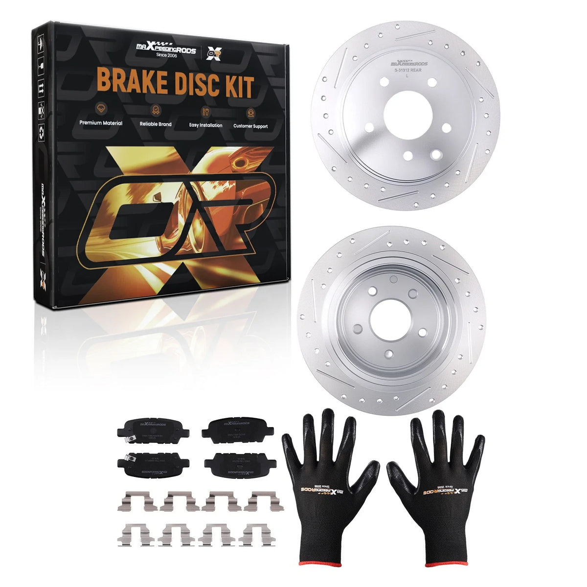 Set of 4 Rear Disc Brake Rotors with Ceramic Brake Pads for Nissan Juke/Sentra/Altima/Maxima (2011–2020)