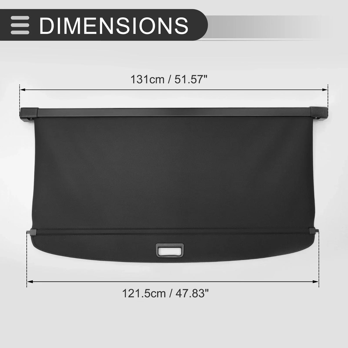 Cargo Cover Retractable for Mercedes-Benz ML-Class 2006-2011 Gloss Black