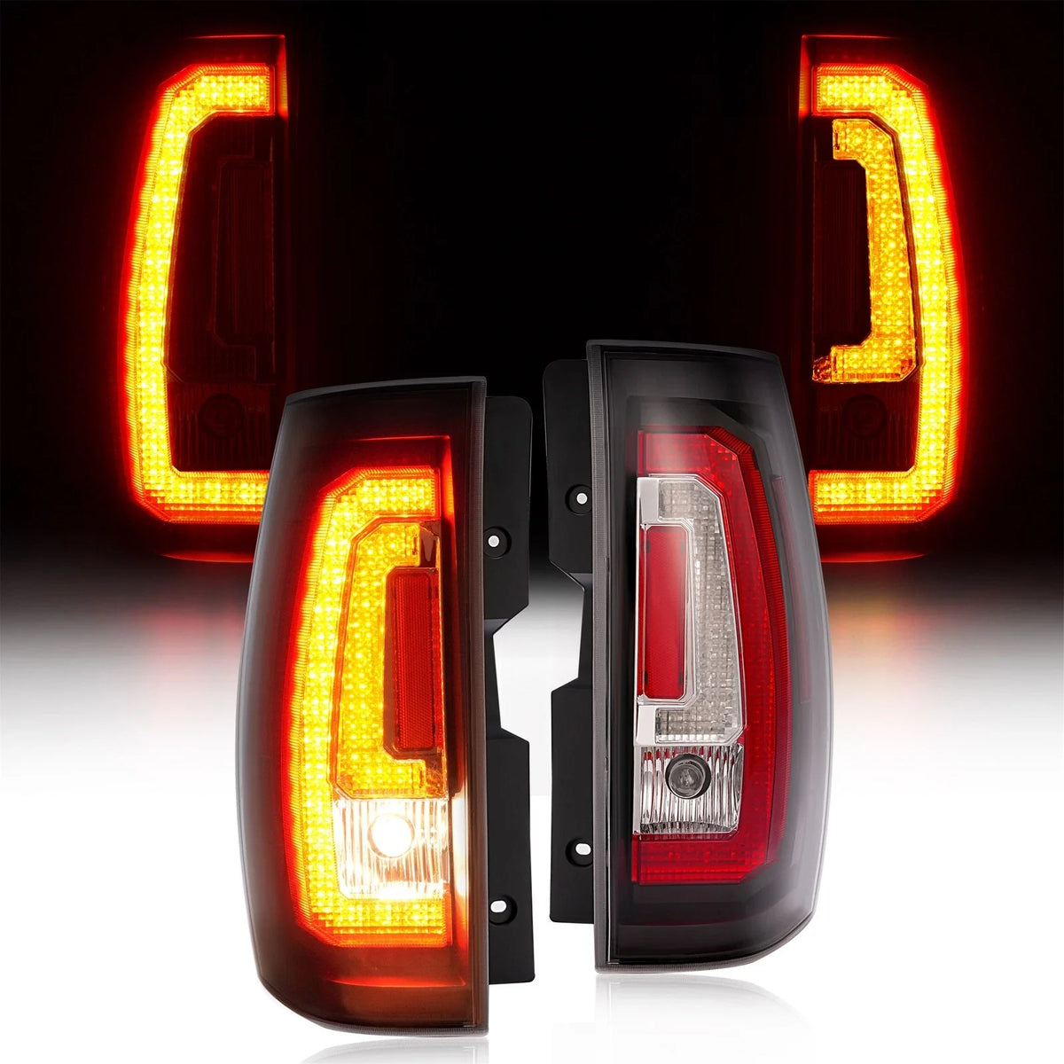 LED Tail Lights - Clear and Black for Chevy Tahoe/Suburban 2007–2014
