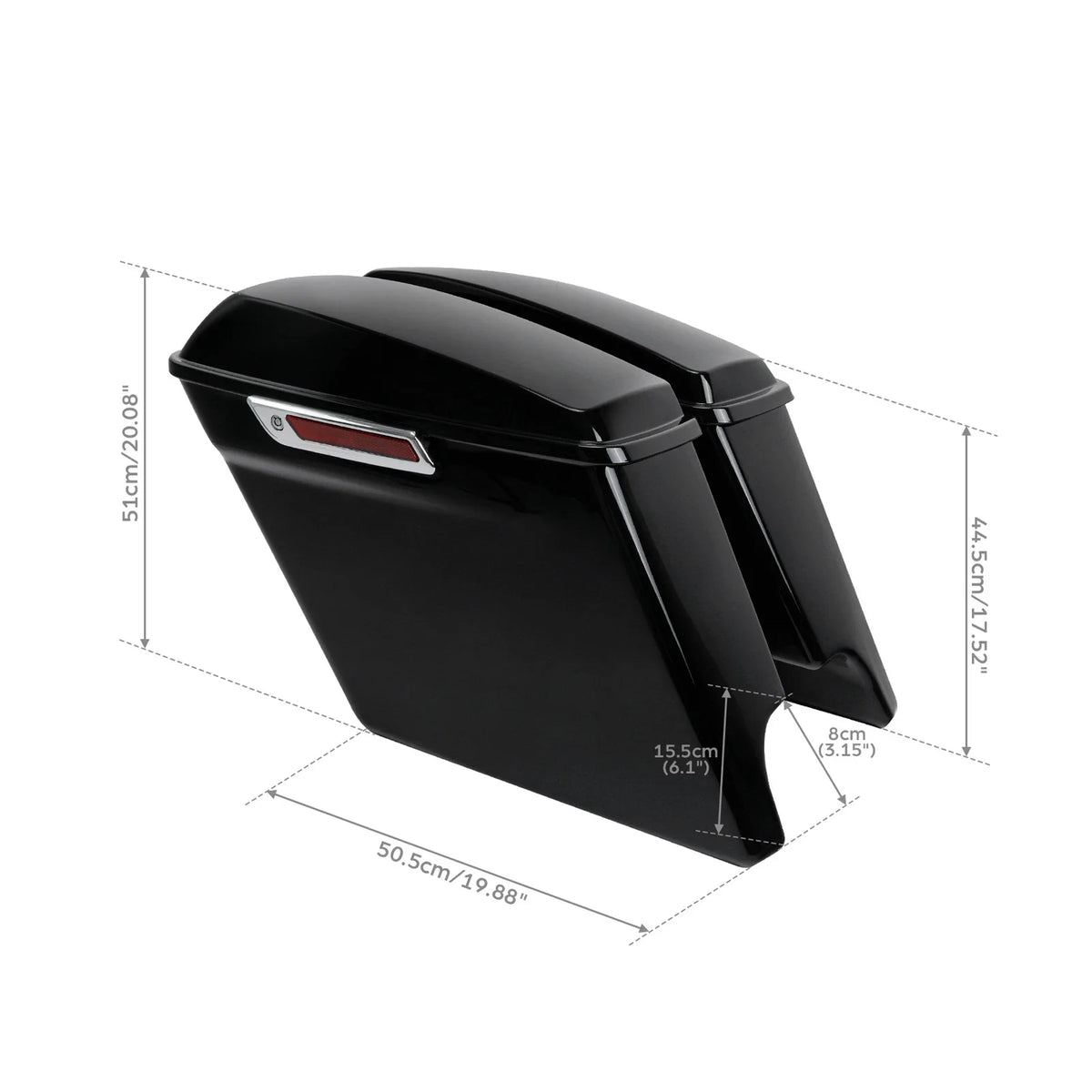 5" Stretched Saddlebags Hard for Harley Glide Touring 2014-2024