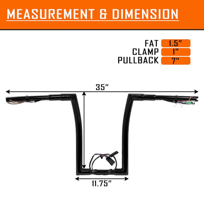Prewired 14" Handlebar 32mm 1.5" for Harley Road Glide (2008-2013)