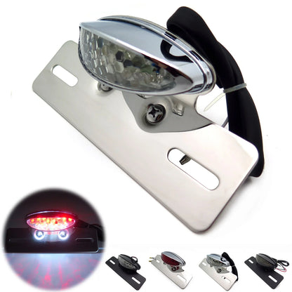 Rear Taillight Chrome Cat Eye for Motorcycle (Custom Fit)