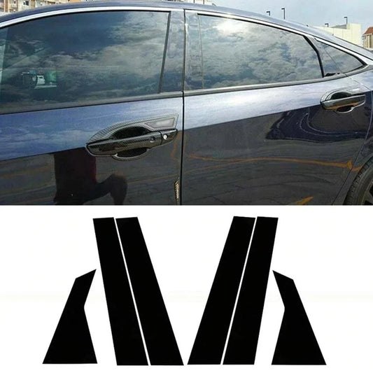 Glossy Black Window Door Pillar Posts Cover Trim for Honda Civic (2016–2020)