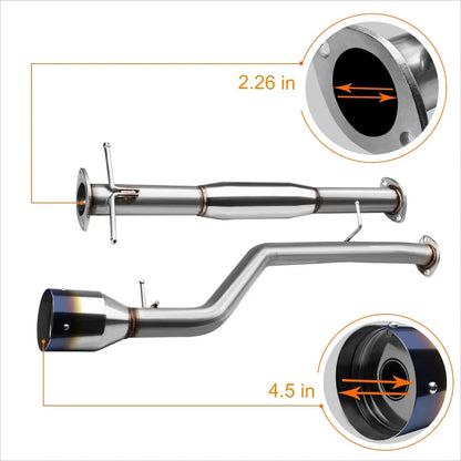 4.5" Muffler Catback Exhaust with Burnt Tip for 2000-2004 Ford Focus