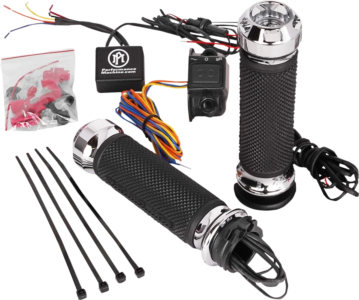 Apex Heated Grips for Performance Machine (PM) Chrome (0063-2092-CH)