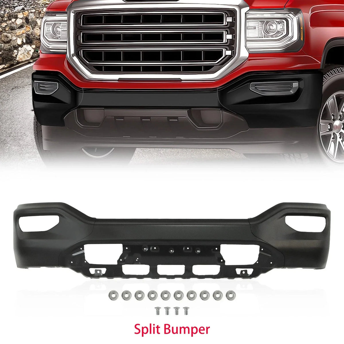 Front Bumper Face Bar for GMC Sierra 1500 (2016–2018) with Fog Light Hole