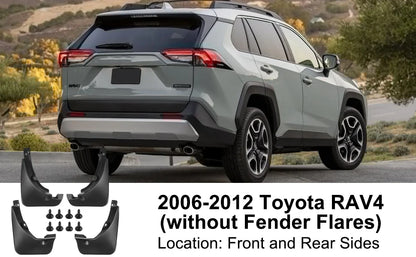 Set of 4 Mud Flaps Splash Guards for 2006-2012 Toyota RAV4