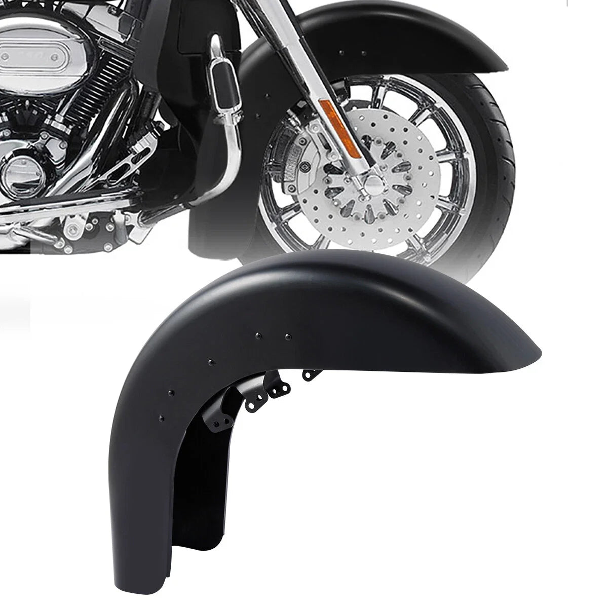 Front Fender for 2014-2026 Harley Street Glide/Road Glide, Unpainted Black