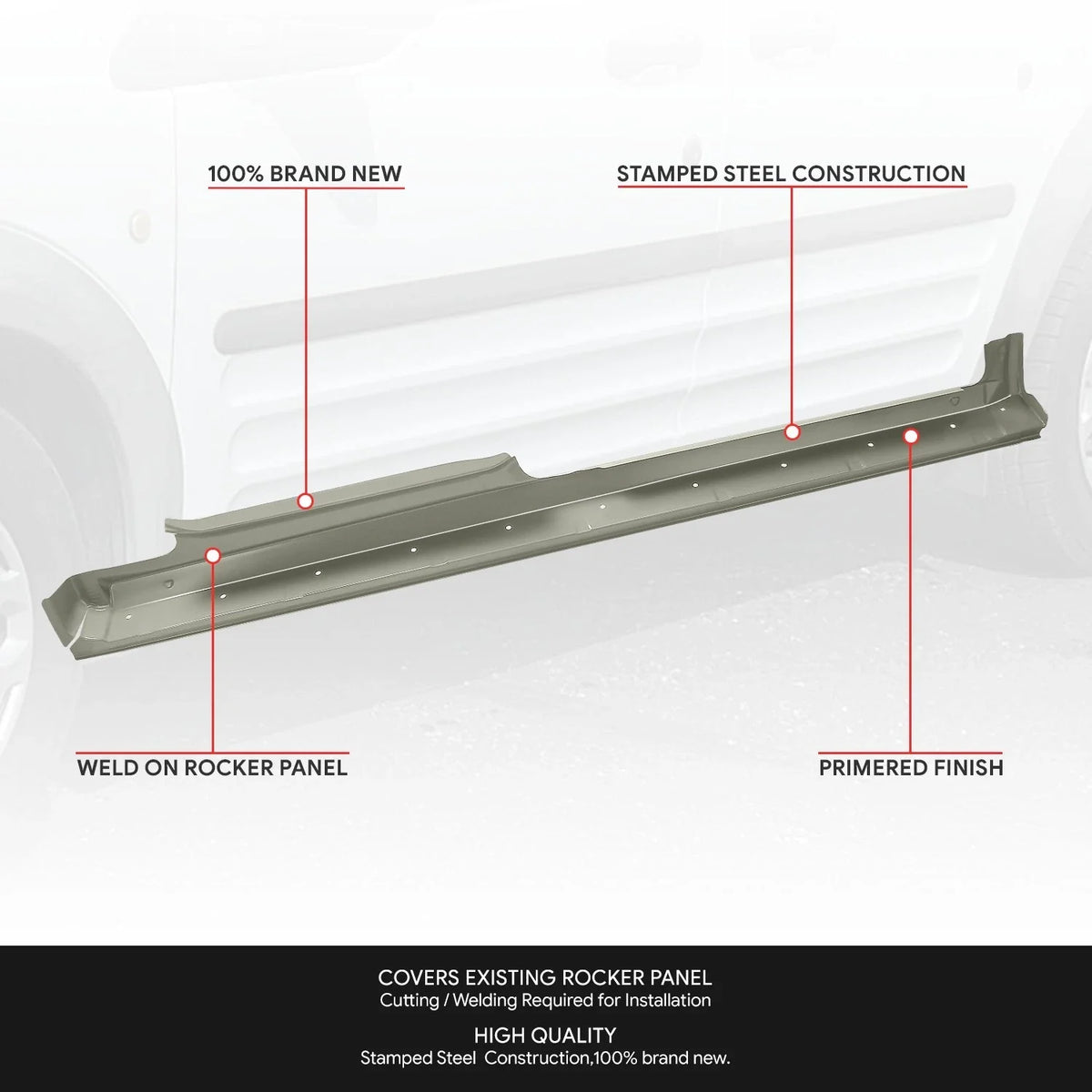 2X Outer Rocker Panel for Ford Transit Connect (2010–2013)