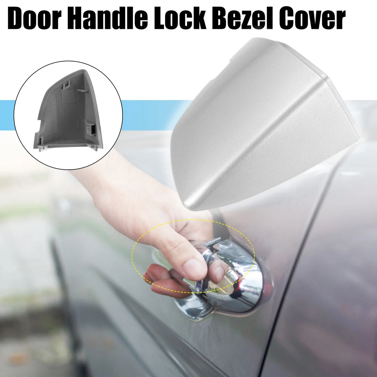 Front Left Outside Door Handle Cover for Volkswagen (Silver Tone)
