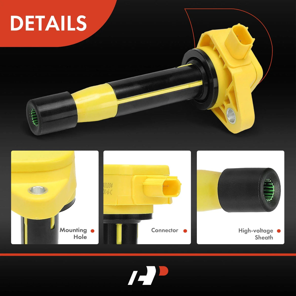Set of 6 Yellow Ignition Coils for Honda Accord Odyssey (2008-2012)