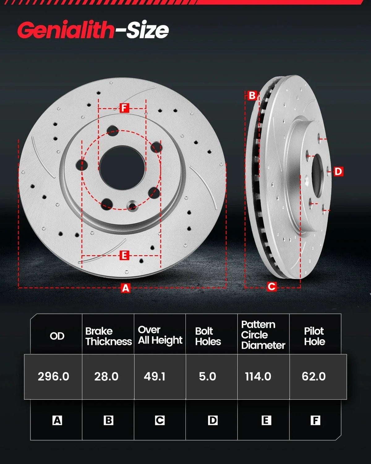 Front Rear Disc Rotors Ceramic Brake Pads for Lexus ES350 (2007–2012)