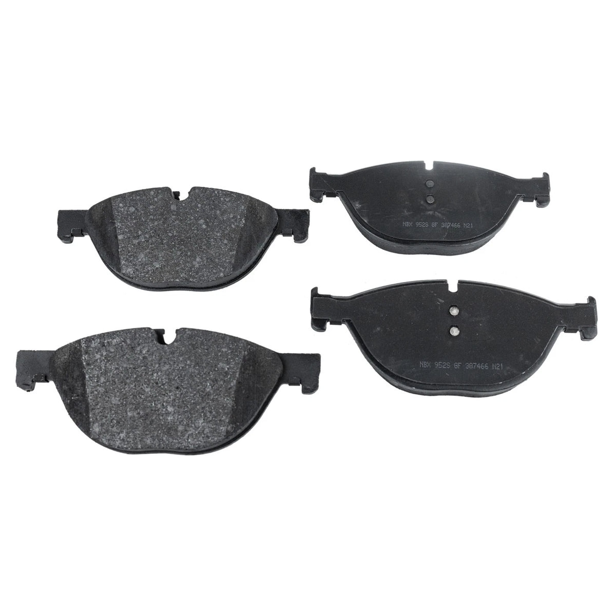 Set of 4 NAO Brake Pads for BMW 535i (2011–2013) 348mm Front Disc