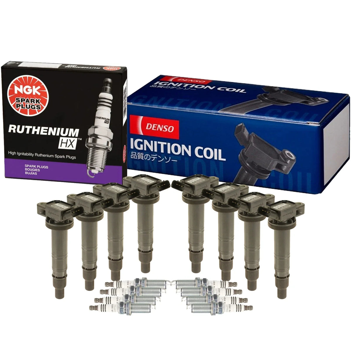 Set of 8 Ignition Coils & Spark Plugs for Lexus IS F (2008–2014)