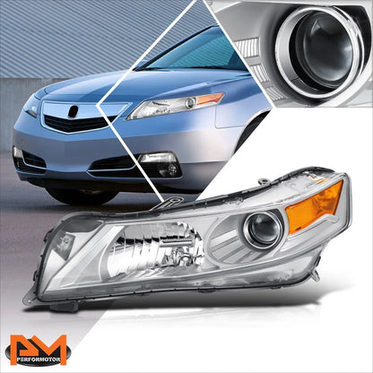 Projector Headlight Lamp Left for Acura TL 2009-2011 Chrome/Amber