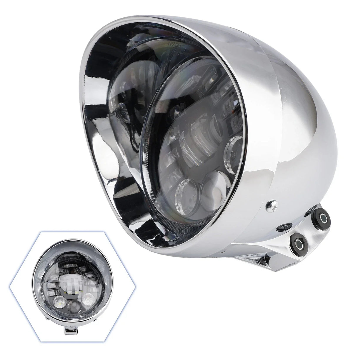 Chrome 5.75" Headlight Spotlight for Universal Motorcycles