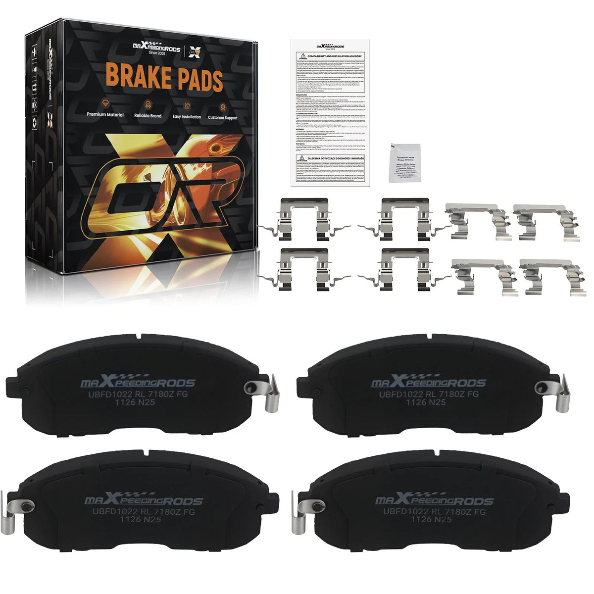 Front Ceramic Brake Pads Set for Nissan 350Z Altima Juke Maxima Sentra (2003–2019)