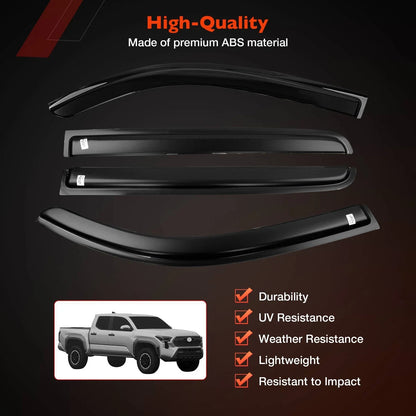 Rain Guards for Toyota Tacoma (2024-2025) - 4 Side Window Pieces